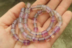 Polished Watermelon Fluorite Cylinder/Barrel Beaded Necklace - sold per item - From Uis, Namibia - Toprock Gemstones and Minerals 