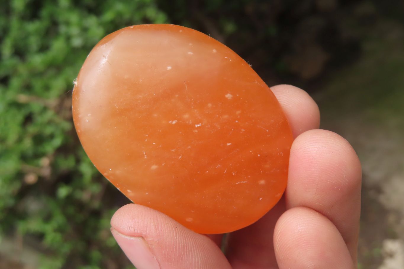 Polished Orange Twist Calcite Palm Stones x 20 From Madagascar - Toprock Gemstones and Minerals 