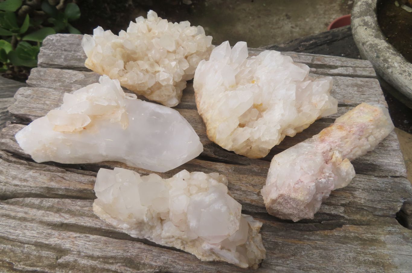 Natural Quartz Clusters x 5 From Madagascar - Toprock Gemstones and Minerals 