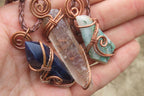 Hand Made Mixed Copper Wire Wrapped Pendants x 6 From Southern Africa - Toprock Gemstones and Minerals 