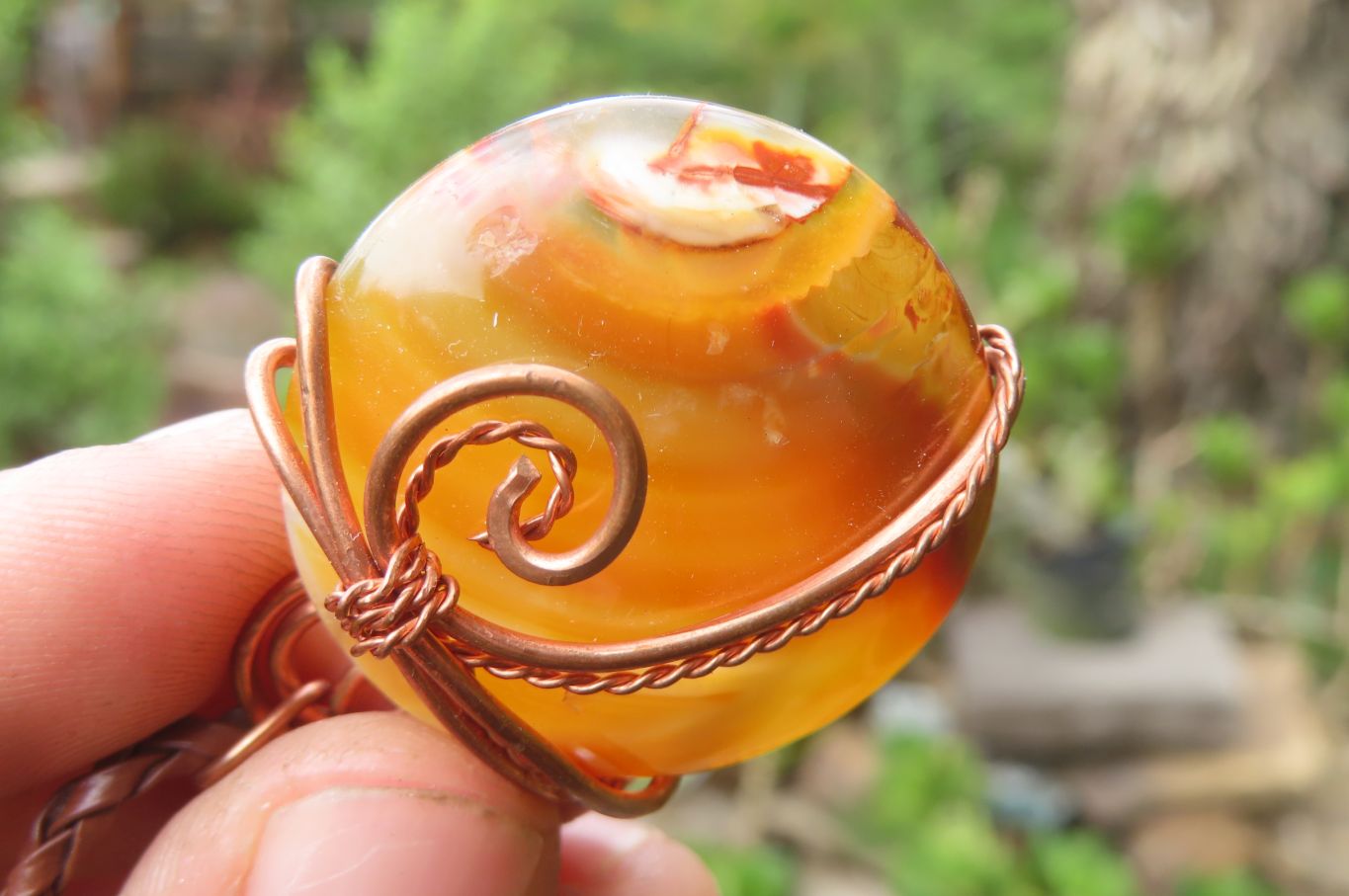 Hand Made Mixed Copper Wire Wrapped Pendants x 6 From Southern Africa - Toprock Gemstones and Minerals 