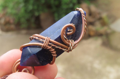 Hand Made Mixed Copper Wire Wrapped Pendants x 6 From Southern Africa - Toprock Gemstones and Minerals 