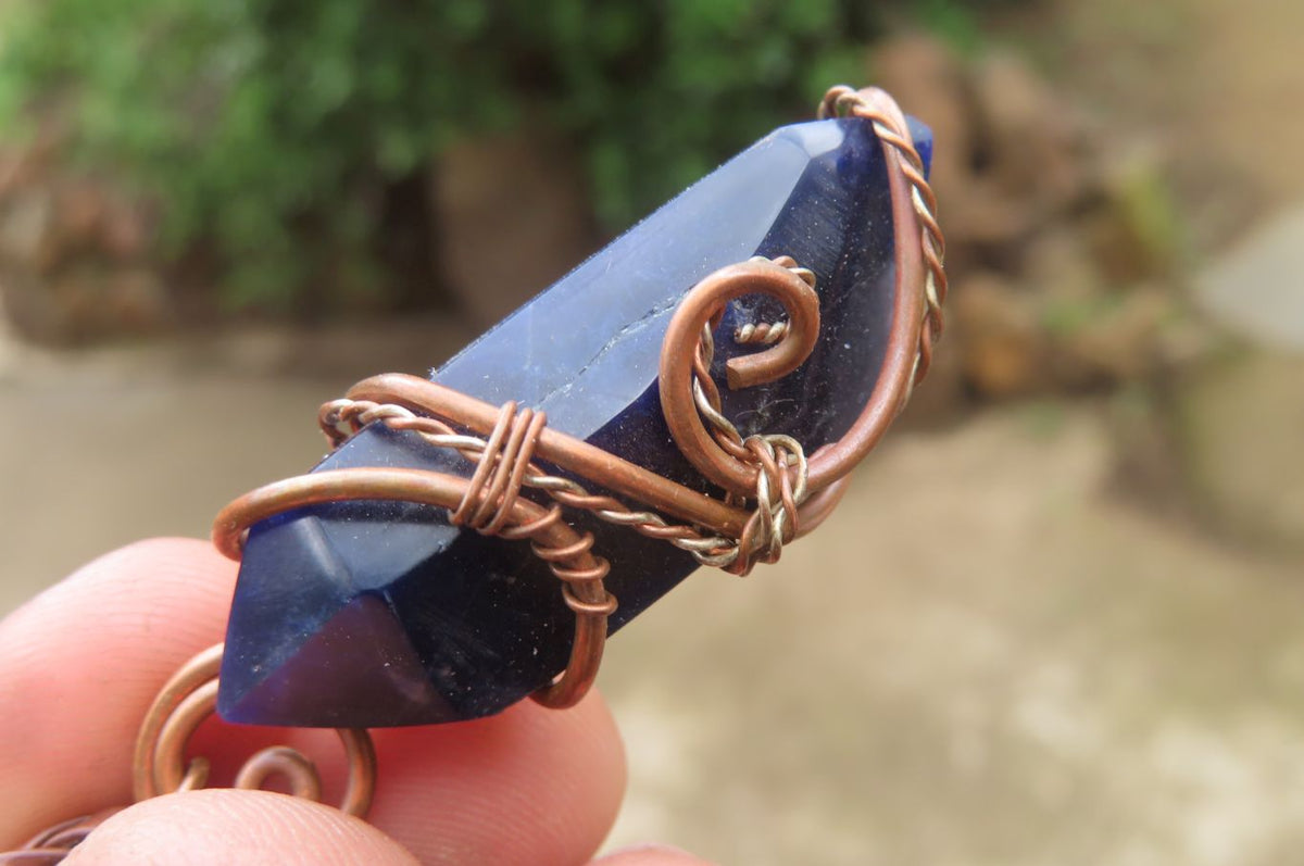 Hand Made Mixed Copper Wire Wrapped Pendants x 6 From Southern Africa - Toprock Gemstones and Minerals 