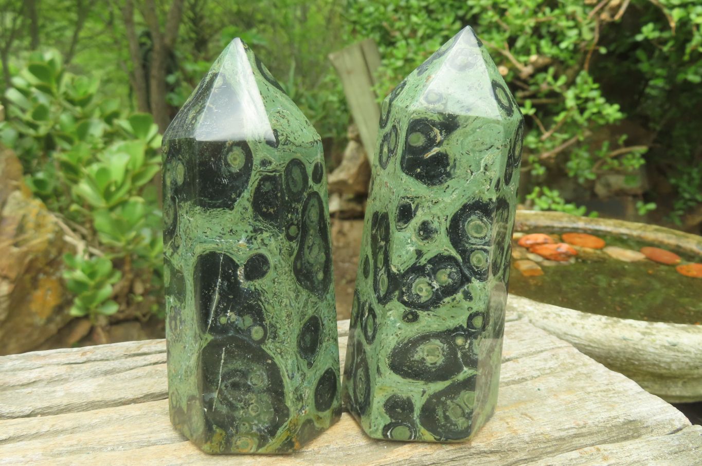 Polished Stromatolite Jasper Points x 3 From Katsepy, Madagascar - Toprock Gemstones and Minerals 