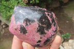 Polished On One Side Rhodonite x 5 From Madagascar - Toprock Gemstones and Minerals 