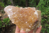 Natural Limonite Quartz Geode Specimens x 3 From Zambia