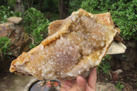Natural Limonite Quartz Geode Specimens x 3 From Zambia