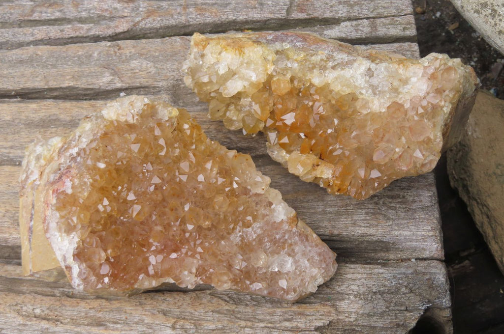 Natural Limonite Quartz Geode Specimens x 3 From Zambia - Toprock Gemstones and Minerals 