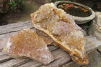 Natural Limonite Quartz Geode Specimens x 3 From Zambia - Toprock Gemstones and Minerals 