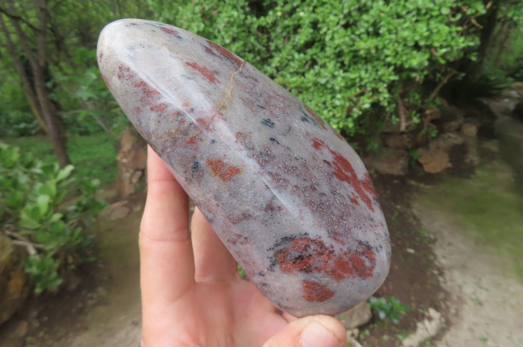 Polished Copper Sunstone Matrix Standing Free Forms x 2 From Madagascar - Toprock Gemstones and Minerals 