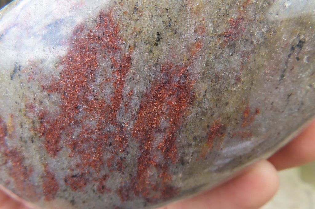 Polished Copper Sunstone Matrix Standing Free Forms x 2 From Madagascar - Toprock Gemstones and Minerals 