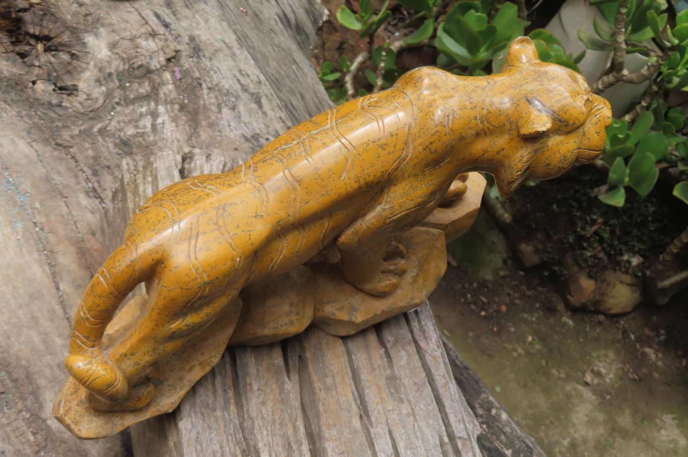 Hand Made Brown Dendritic Jasper Tiger Sculpture x 1 From China - Toprock Gemstones and Minerals 