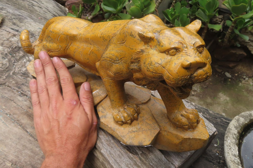 Hand Made Brown Dendritic Jasper Tiger Sculpture x 1 From China - Toprock Gemstones and Minerals 