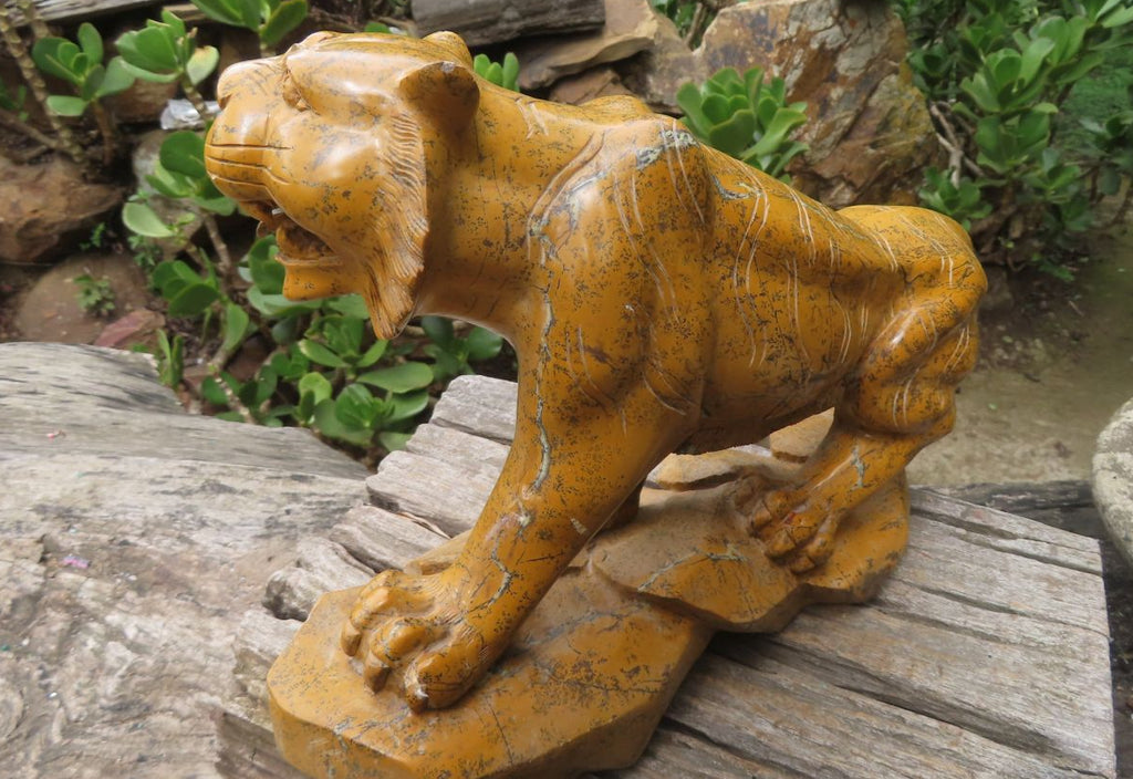Hand Made Brown Dendritic Jasper Tiger Sculpture x 1 From China - Toprock Gemstones and Minerals 