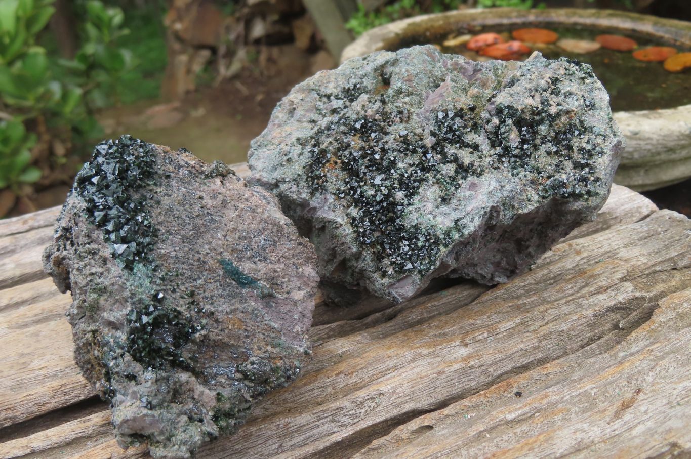 Natural Libethenite Crystals On Dolomite Matrix Specimens x 2 From Shituru, Congo - Toprock Gemstones and Minerals 