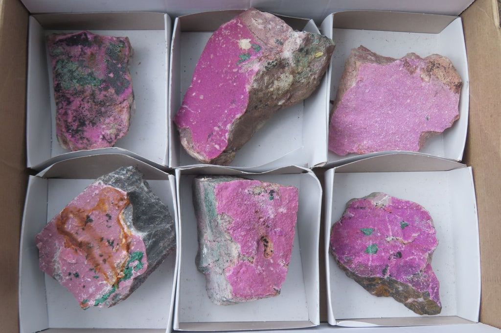 Natural Salrose Cobaltion Dolomite Specimens x 6 From Kakanda, Congo - Toprock Gemstones and Minerals 