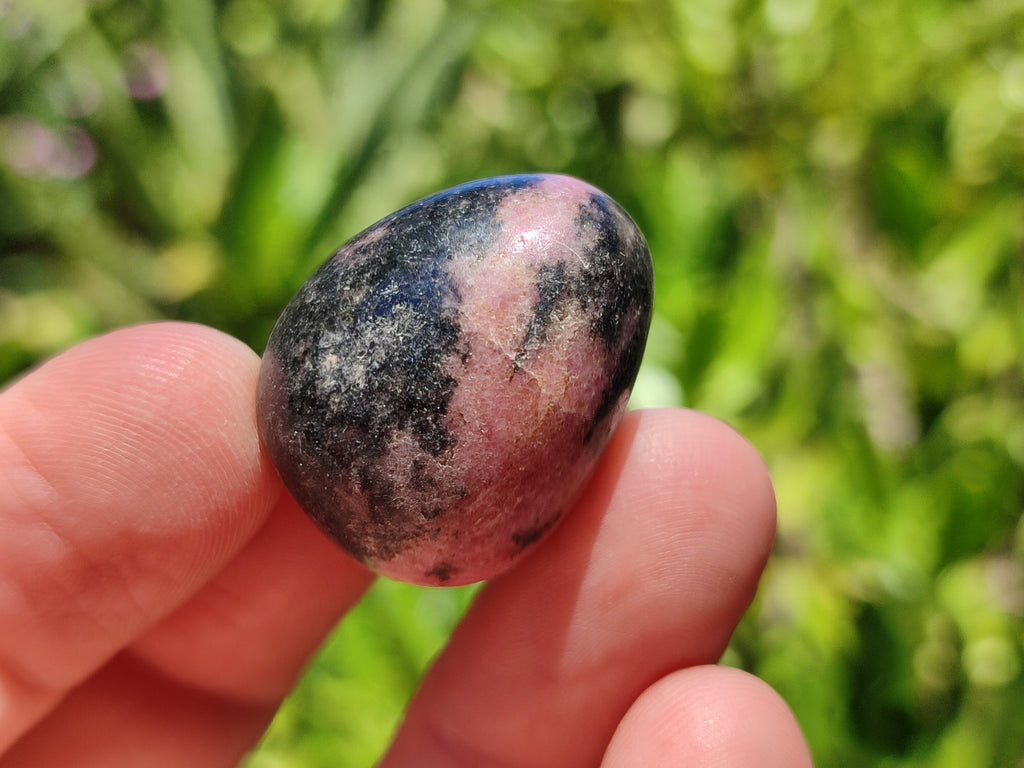 Polished Rhodonite Eggs x 35 From Ambindavato, Madagascar - Toprock Gemstones and Minerals 