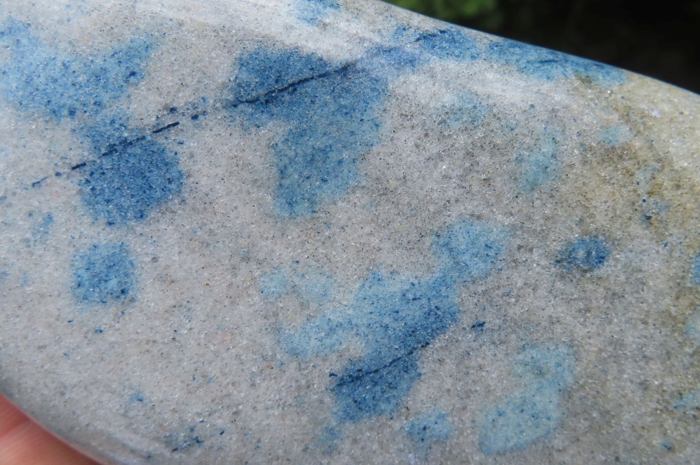 Polished Blue Spinel Spotted Quartz Standing Free Form x 1 From Madagascar - Toprock Gemstones and Minerals 