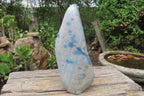 Polished Blue Spinel Spotted Quartz Standing Free Form x 1 From Madagascar - Toprock Gemstones and Minerals 