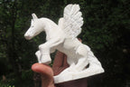 Hand Made White Marble Pegasus Carving x 1 From Zimbabwe - Toprock Gemstones and Minerals 