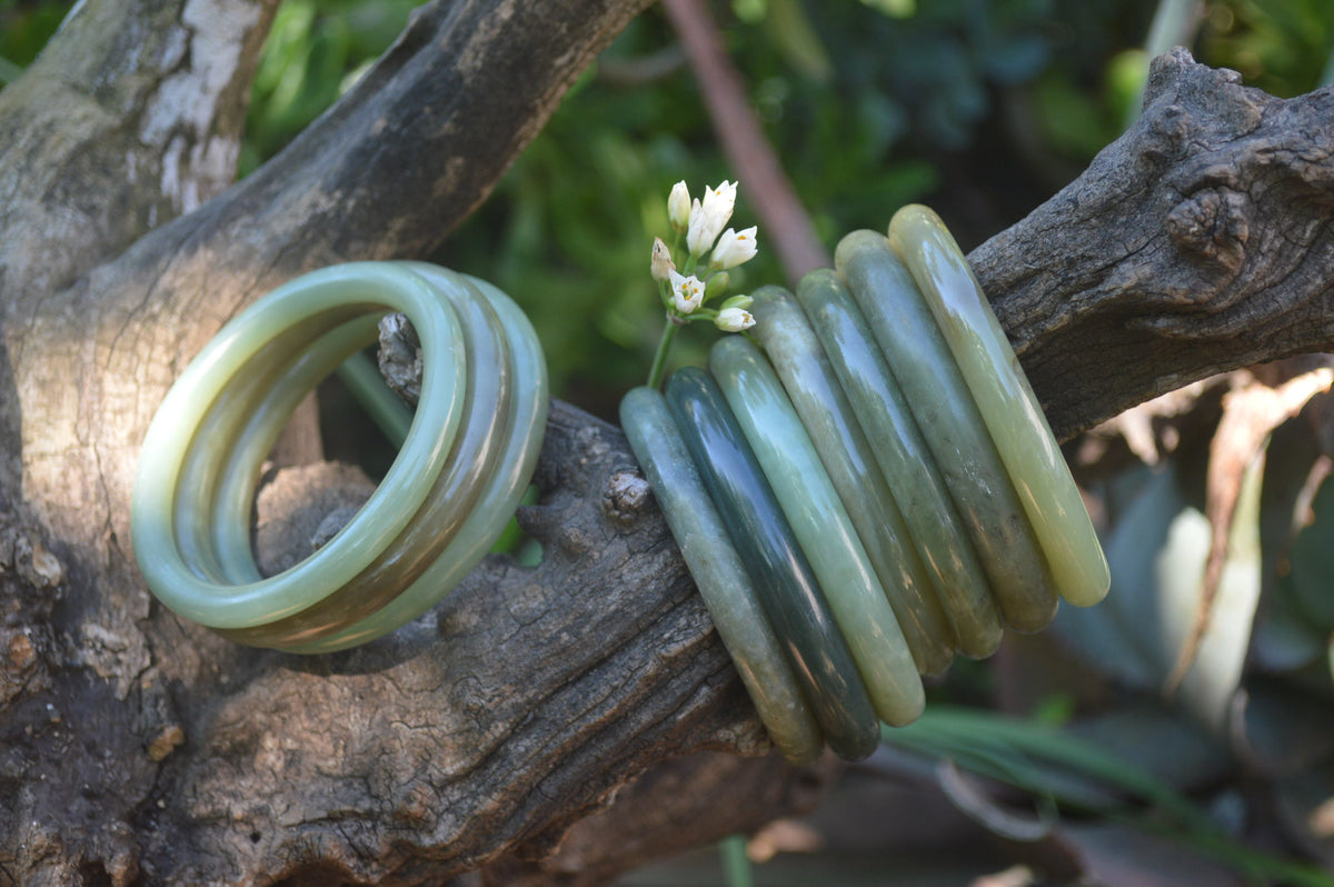 Polished Nephrite Jade Bracelets - Sold Per Item - From New Zealand - Toprock Gemstones and Minerals 