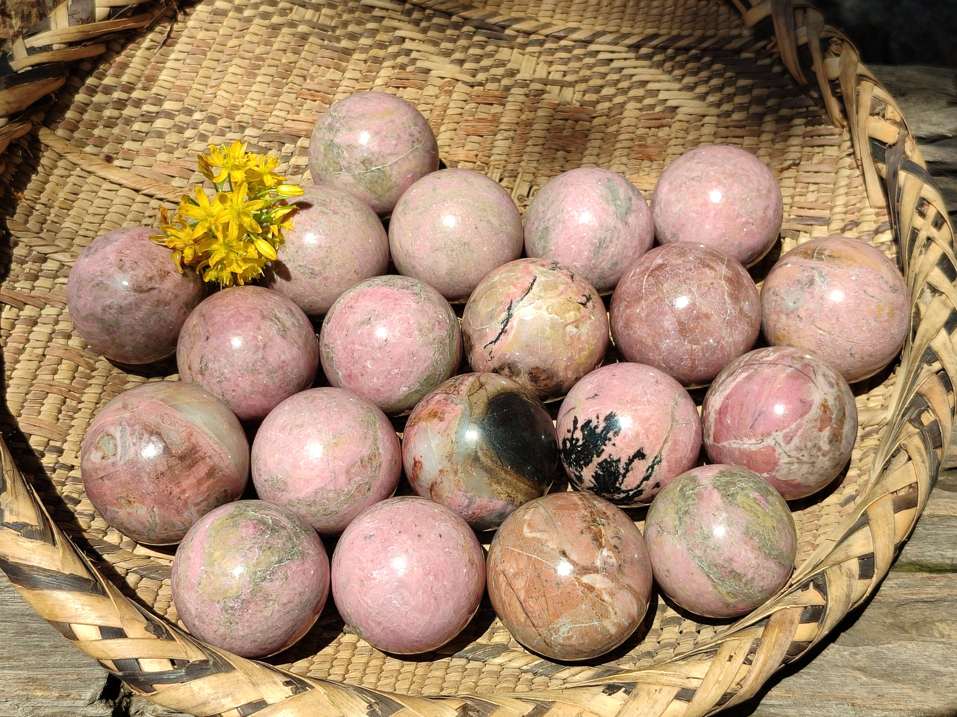 Polished Rhodonite Sphere-Balls - Sold Per Item - From Madagascar - Toprock Gemstones and Minerals 