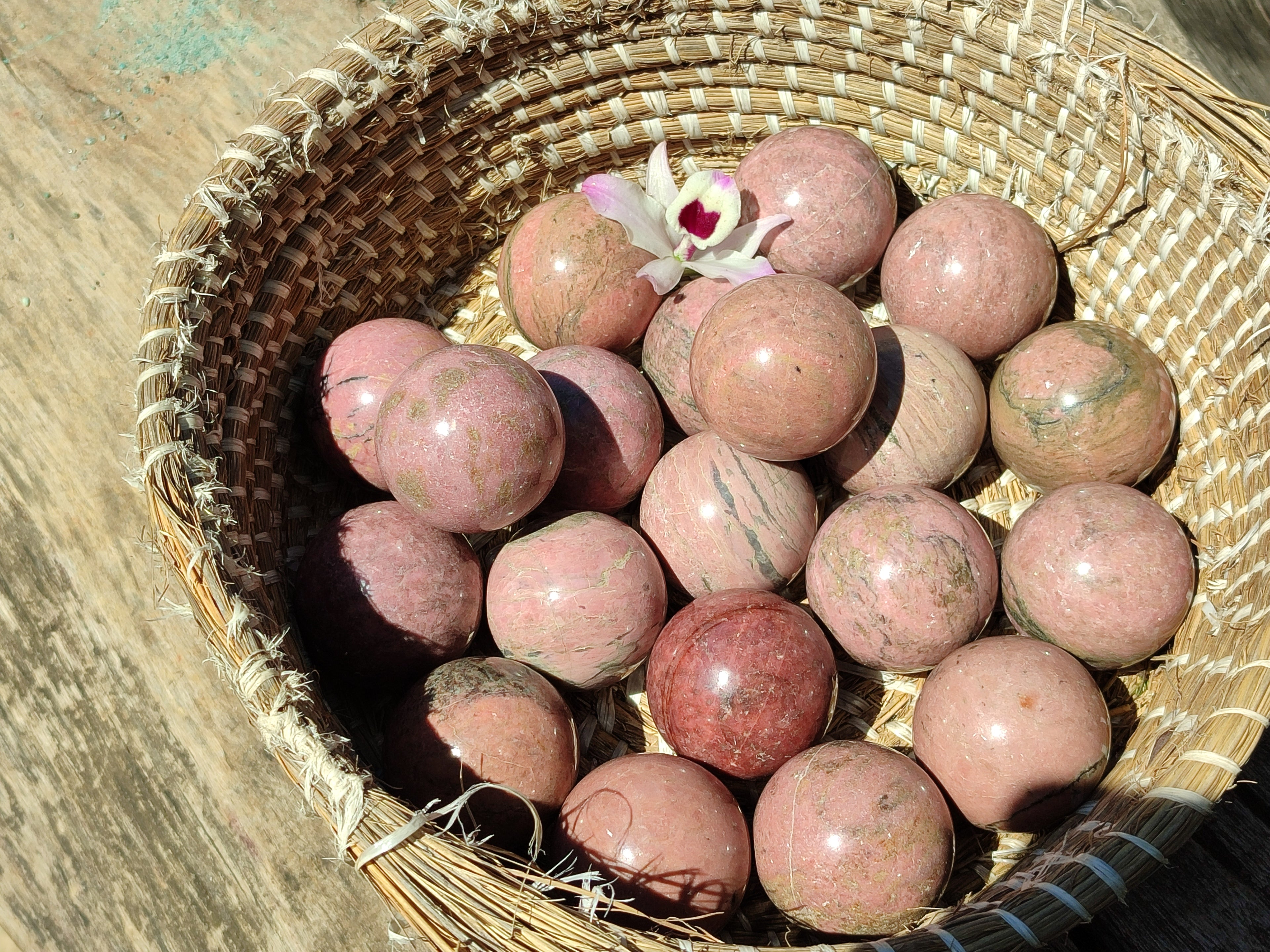 Polished Rhodonite Sphere-Balls - Sold Per Item - From Madagascar - Toprock Gemstones and Minerals 