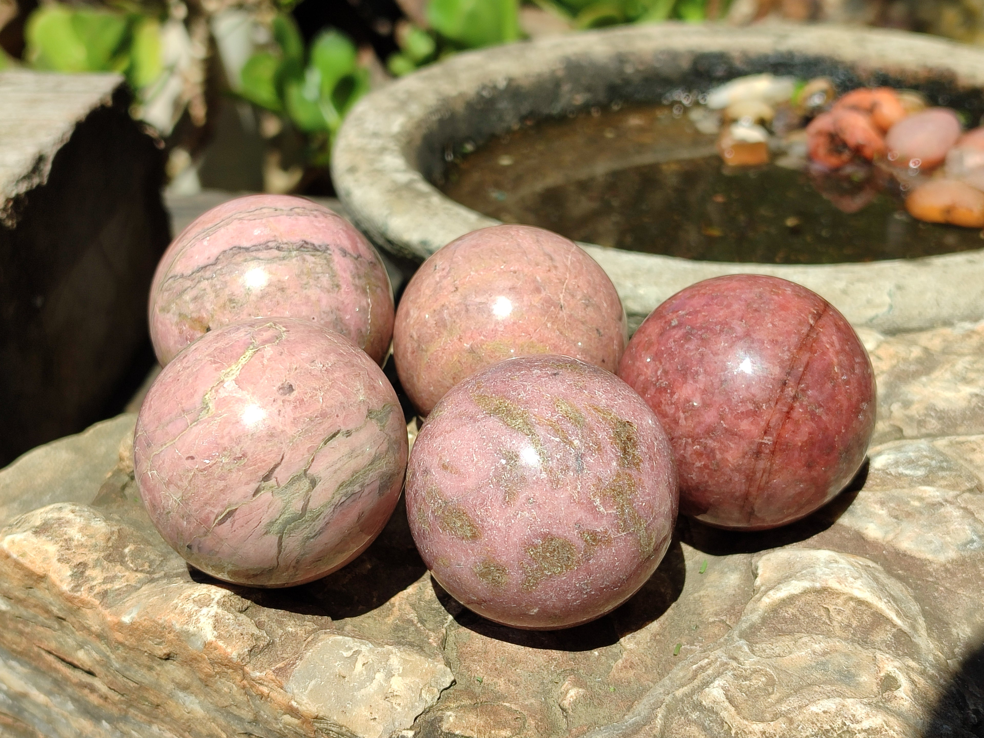 Polished Rhodonite Sphere-Balls - Sold Per Item - From Madagascar - Toprock Gemstones and Minerals 