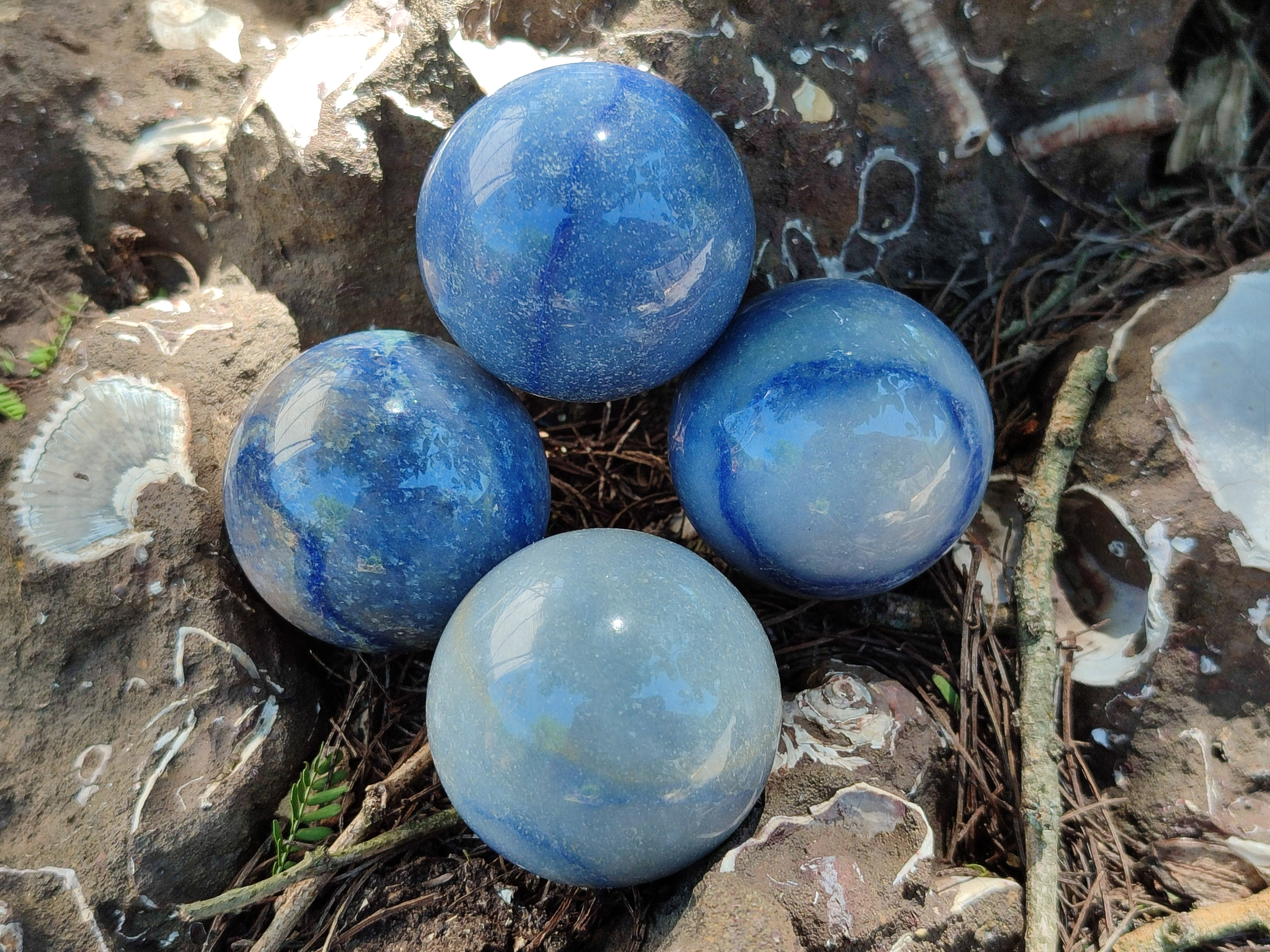 Polished Blue Marble Sphere-Balls - Sold Per Item - From China - Toprock Gemstones and Minerals 