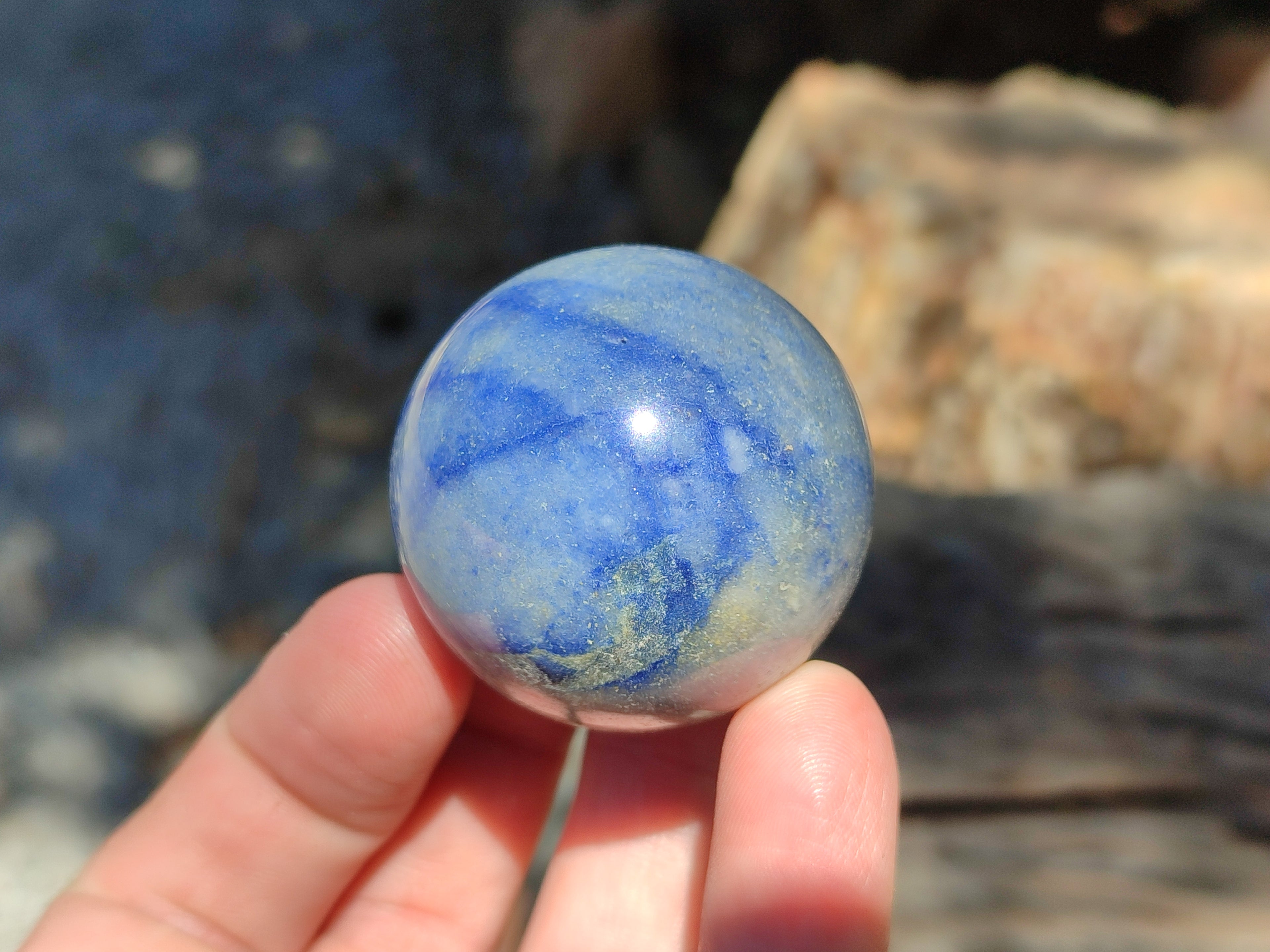 Polished Blue Marble Sphere-Balls - Sold Per Item - From China - Toprock Gemstones and Minerals 