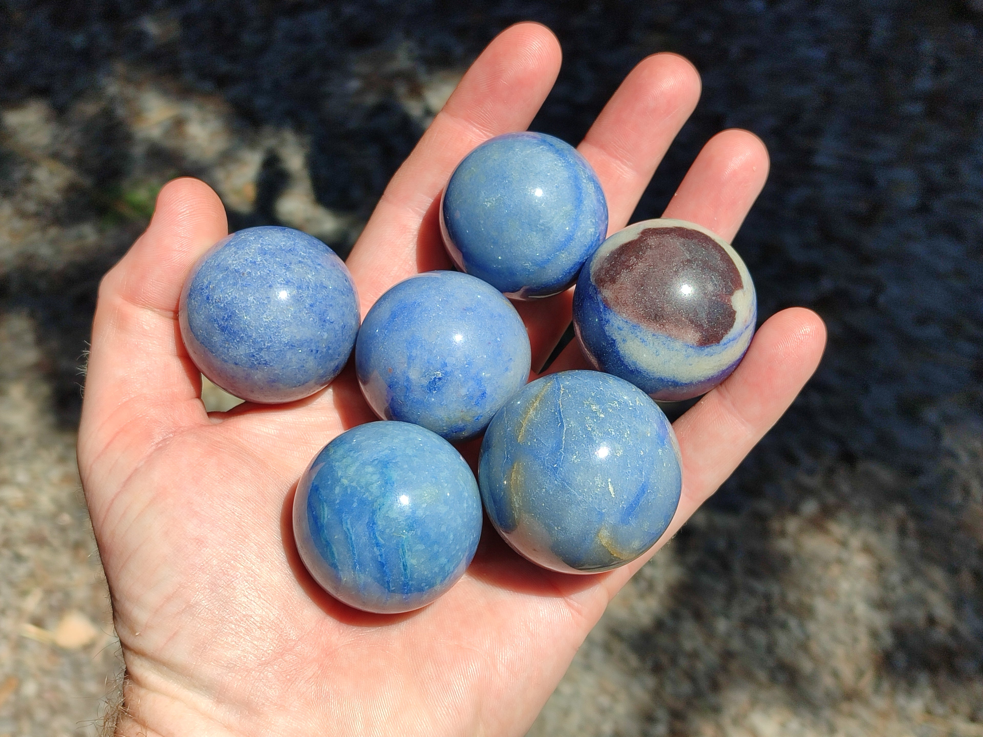 Polished Blue Marble Sphere-Balls - Sold Per Item - From China - Toprock Gemstones and Minerals 