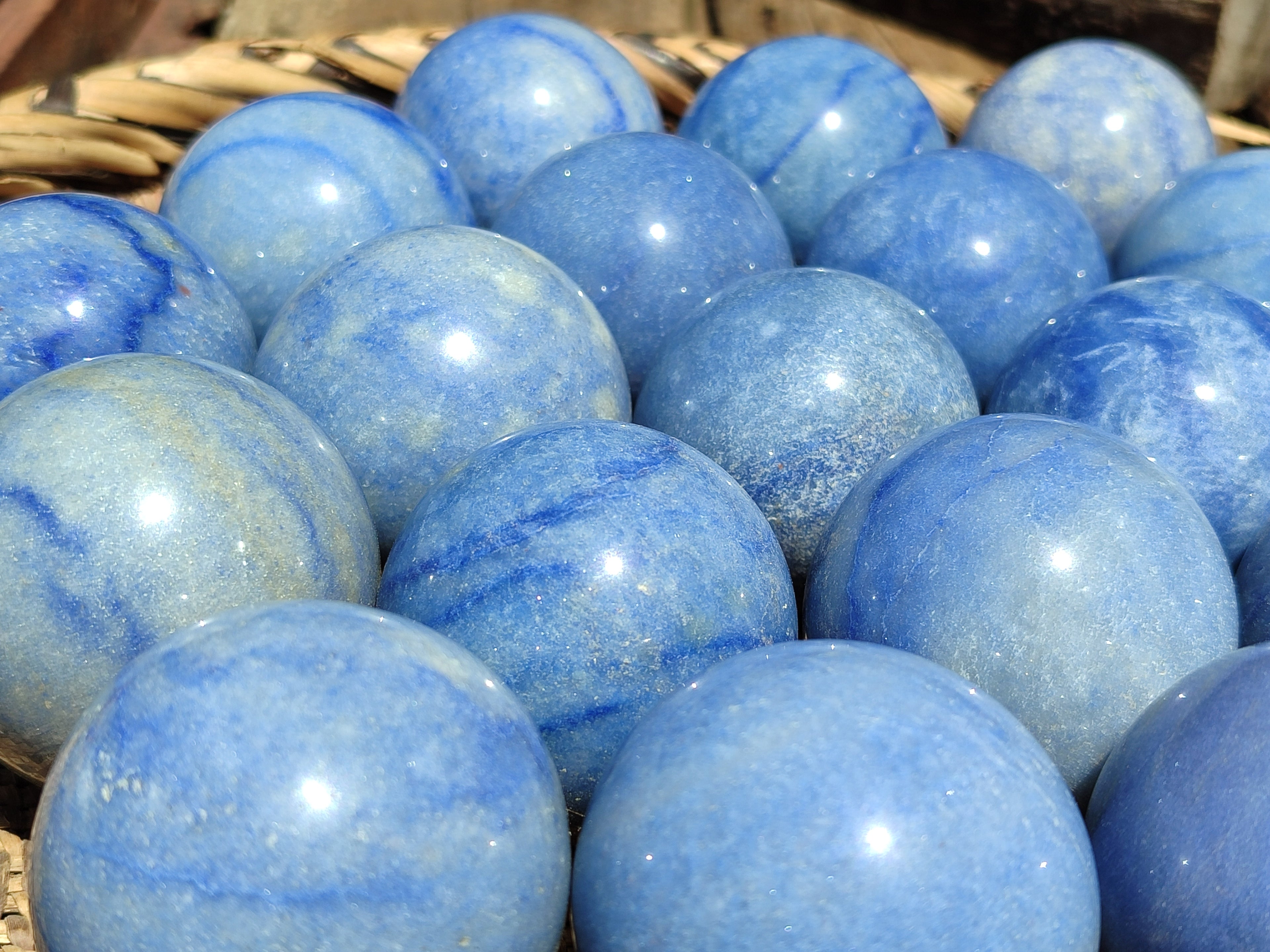 Polished Blue Marble Sphere-Balls - Sold Per Item - From China - Toprock Gemstones and Minerals 