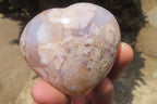 Polished Flower Agate Gemstone Hearts x 6 From Madagascar - Toprock Gemstones and Minerals 