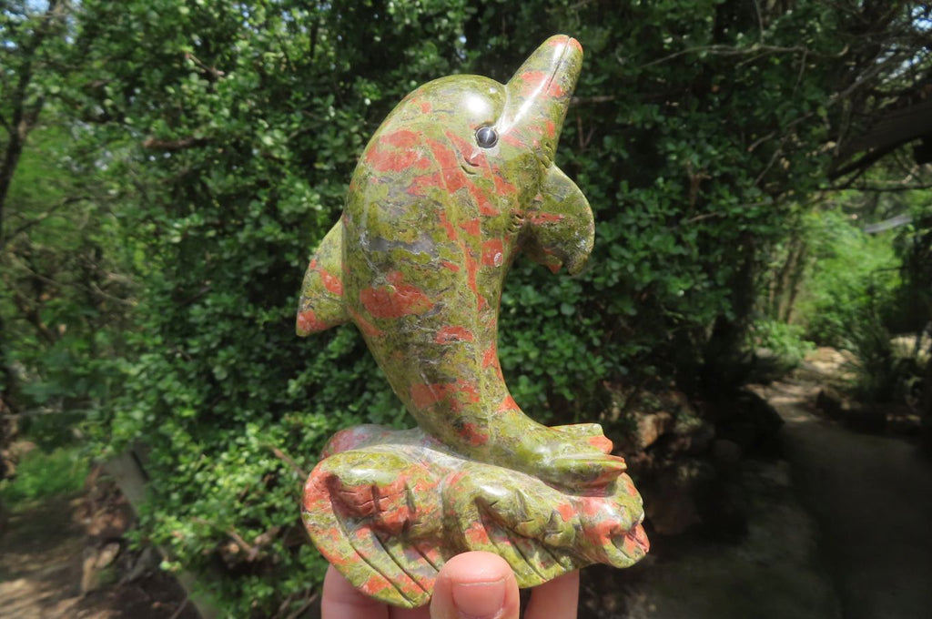 Hand Made Unakite Dolphin Carving x 1 From China - Toprock Gemstones and Minerals 