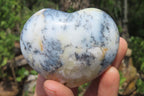 Polished Dendritic Opal Gemstone Hearts x 12 From Moralambo, Madagascar - Toprock Gemstones and Minerals 
