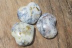 Polished Dendritic Opal Gemstone Hearts x 12 From Moralambo, Madagascar - Toprock Gemstones and Minerals 