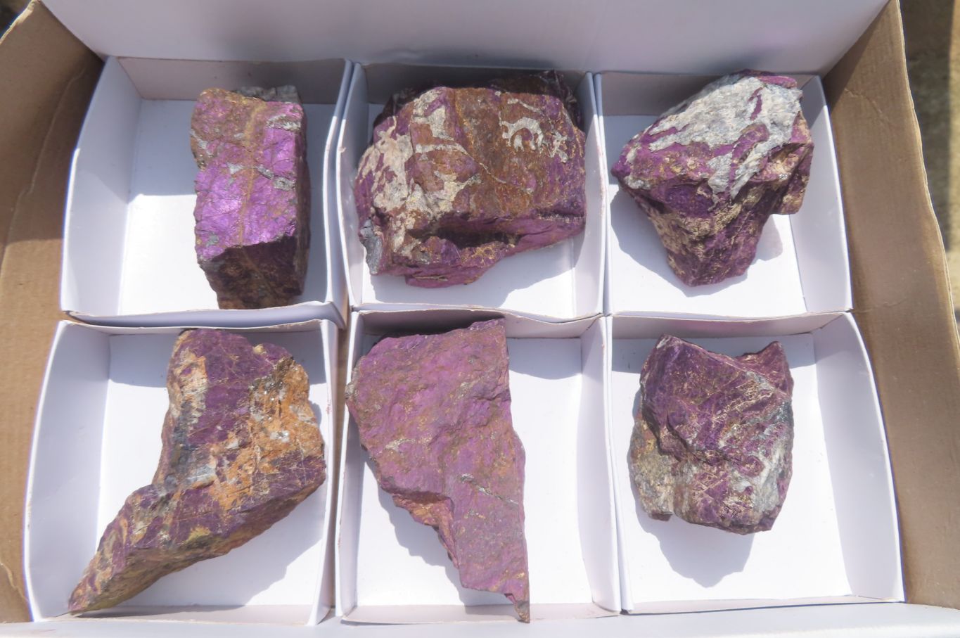 Natural Metallic Purpurite Cobbed Specimens x 6 From Erongo, Namibia - Toprock Gemstones and Minerals 