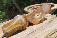 Polished On One Side River Agate x 8 From Limpopo River, South Africa - Toprock Gemstones and Minerals 