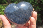 Polished Lazulite Gemstone Hearts x 4 From Madagascar - Toprock Gemstones and Minerals 