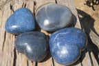 Polished Lazulite Gemstone Hearts x 4 From Madagascar - Toprock Gemstones and Minerals 