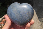 Polished Lazulite Gemstone Hearts x 4 From Madagascar - Toprock Gemstones and Minerals 