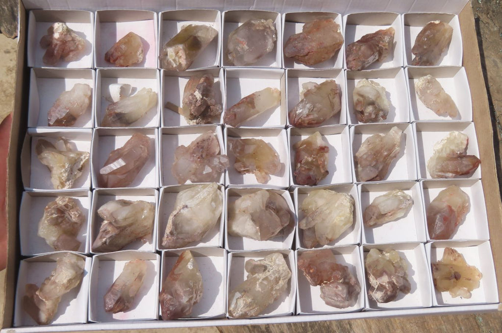 Natural Red Hematoid Quartz Crystal Specimens x 35 From Zimbabwe - Toprock Gemstones and Minerals 