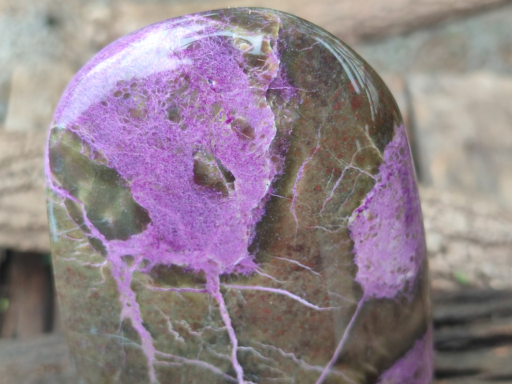 Polished Stichtite and Serpentine Standing Free Forms x 2 From Barberton, South Africa - Toprock Gemstones and Minerals 