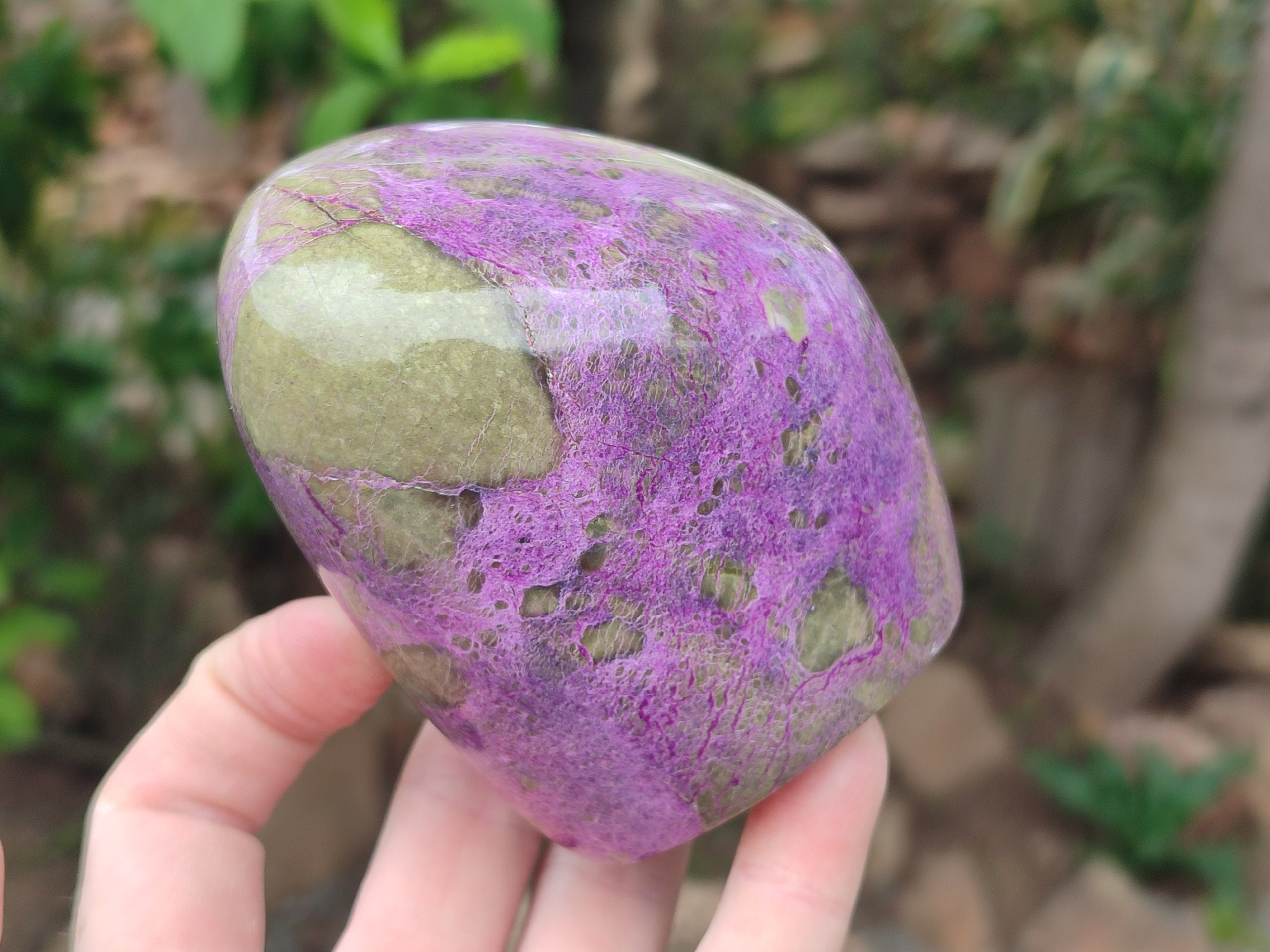 Polished Stichtite and Serpentine Standing Free Forms x 2 From Barberton, South Africa - Toprock Gemstones and Minerals 