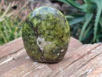 Polished Green Opal Standing Free Forms x 6 From Antsirabe, Madagascar - Toprock Gemstones and Minerals 