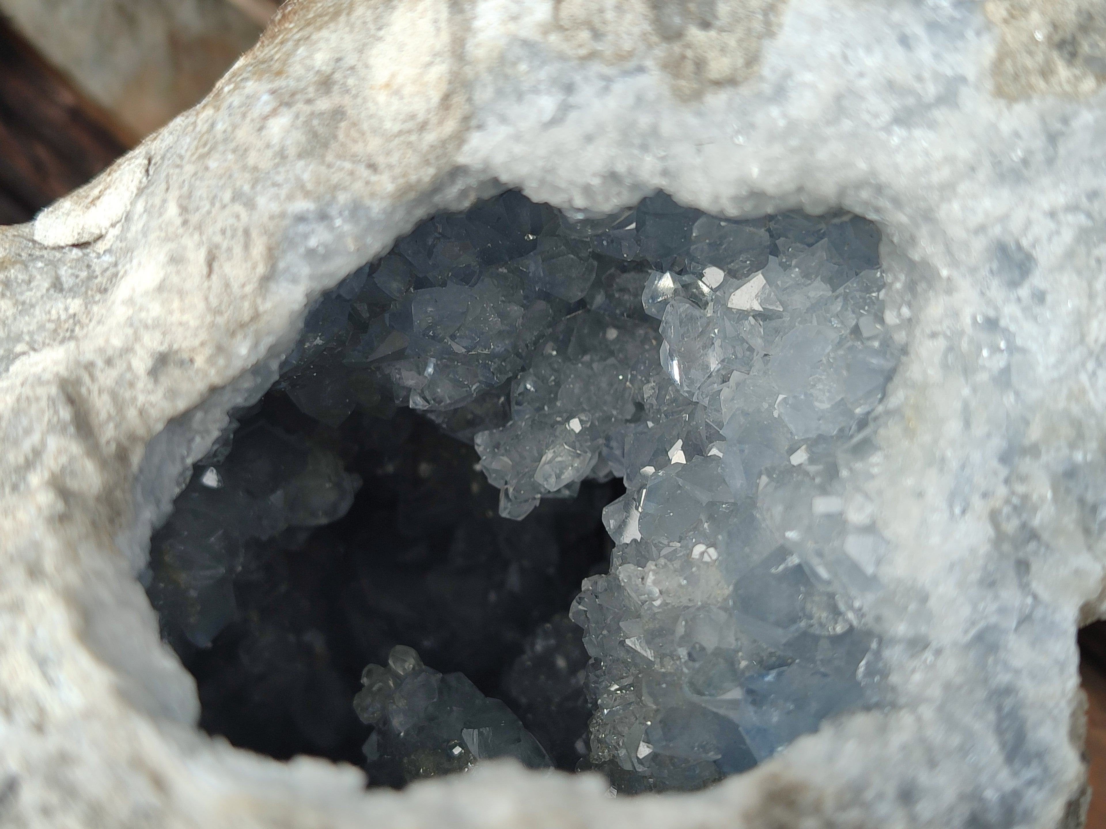 Natural Celestite Geode Specimens x 1 From Sakoany, Madagascar - Toprock Gemstones and Minerals 