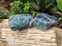 Natural Watermelon Fluorite Cobbed Specimens x 4 From Uis, Namibia