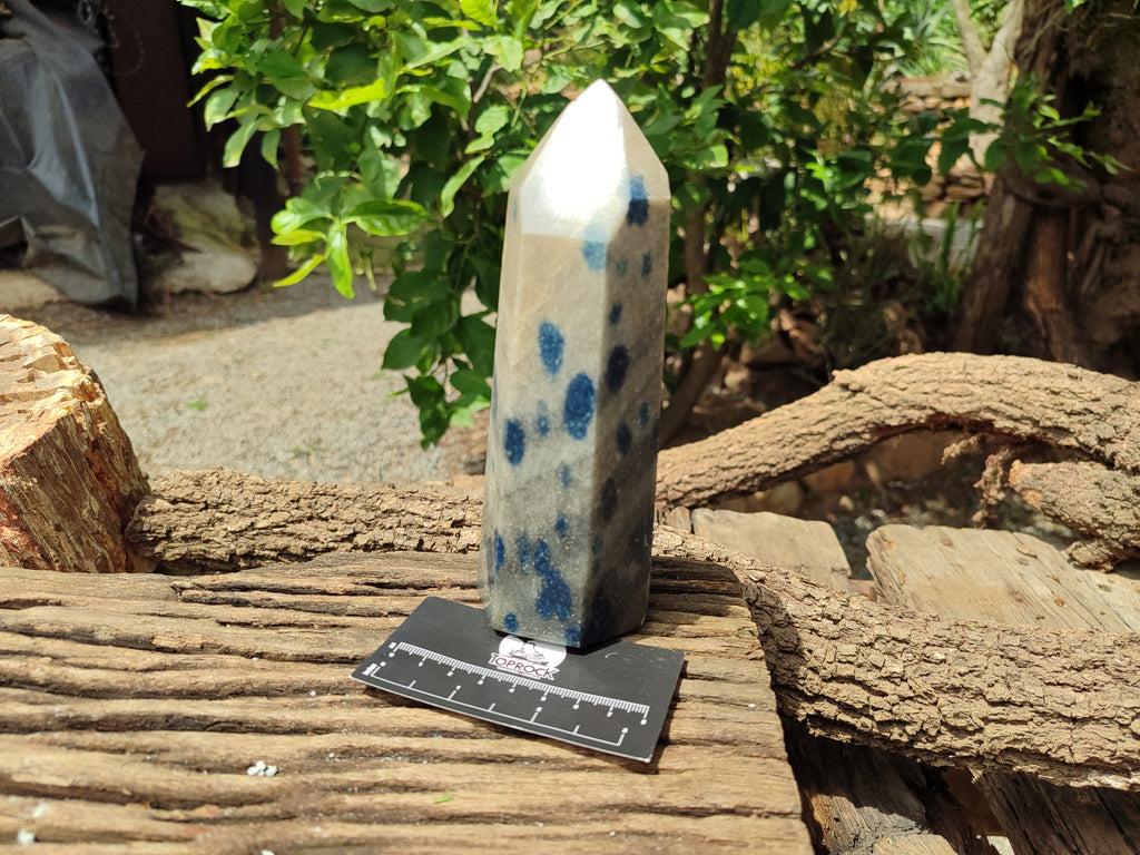 Polished Blue Spotted Spinel Quartz Points x 4 From Madagascar - Toprock Gemstones and Minerals 