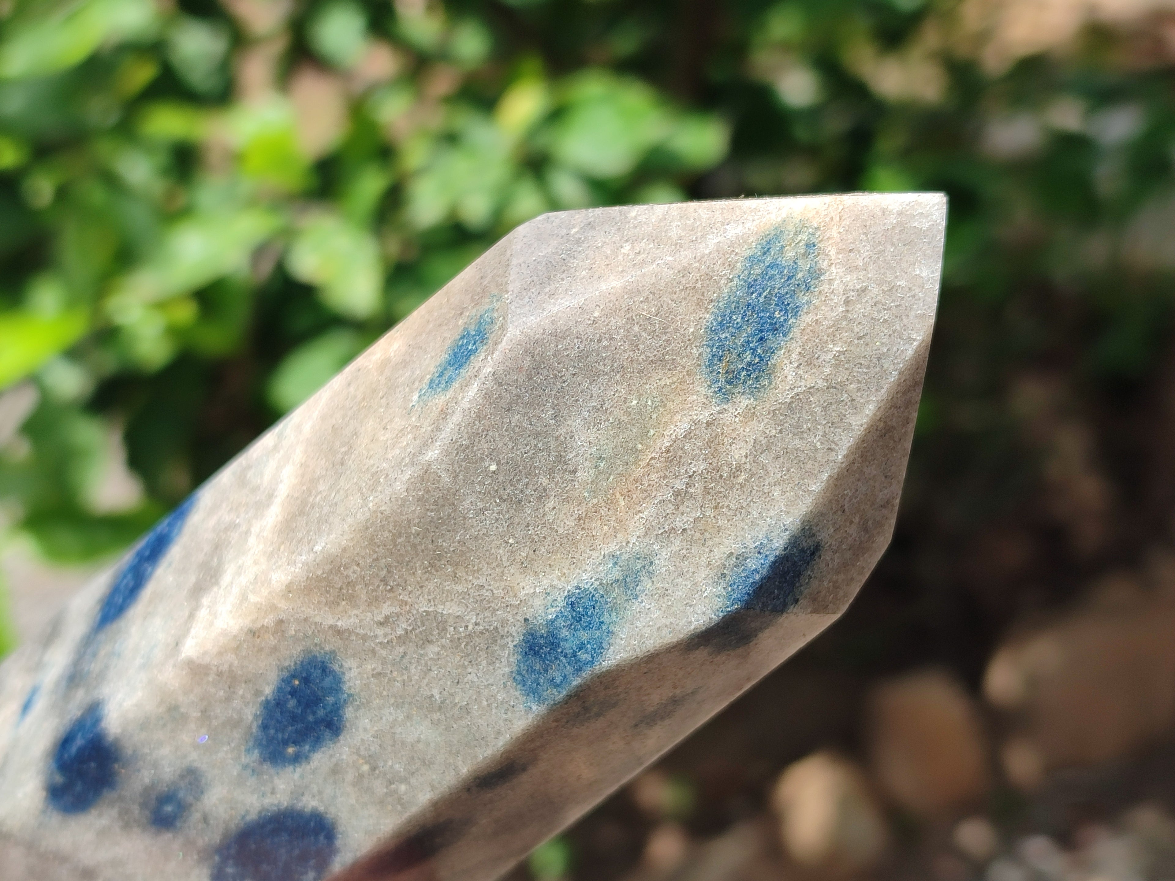 Polished Blue Spotted Spinel Quartz Points x 4 From Madagascar - Toprock Gemstones and Minerals 