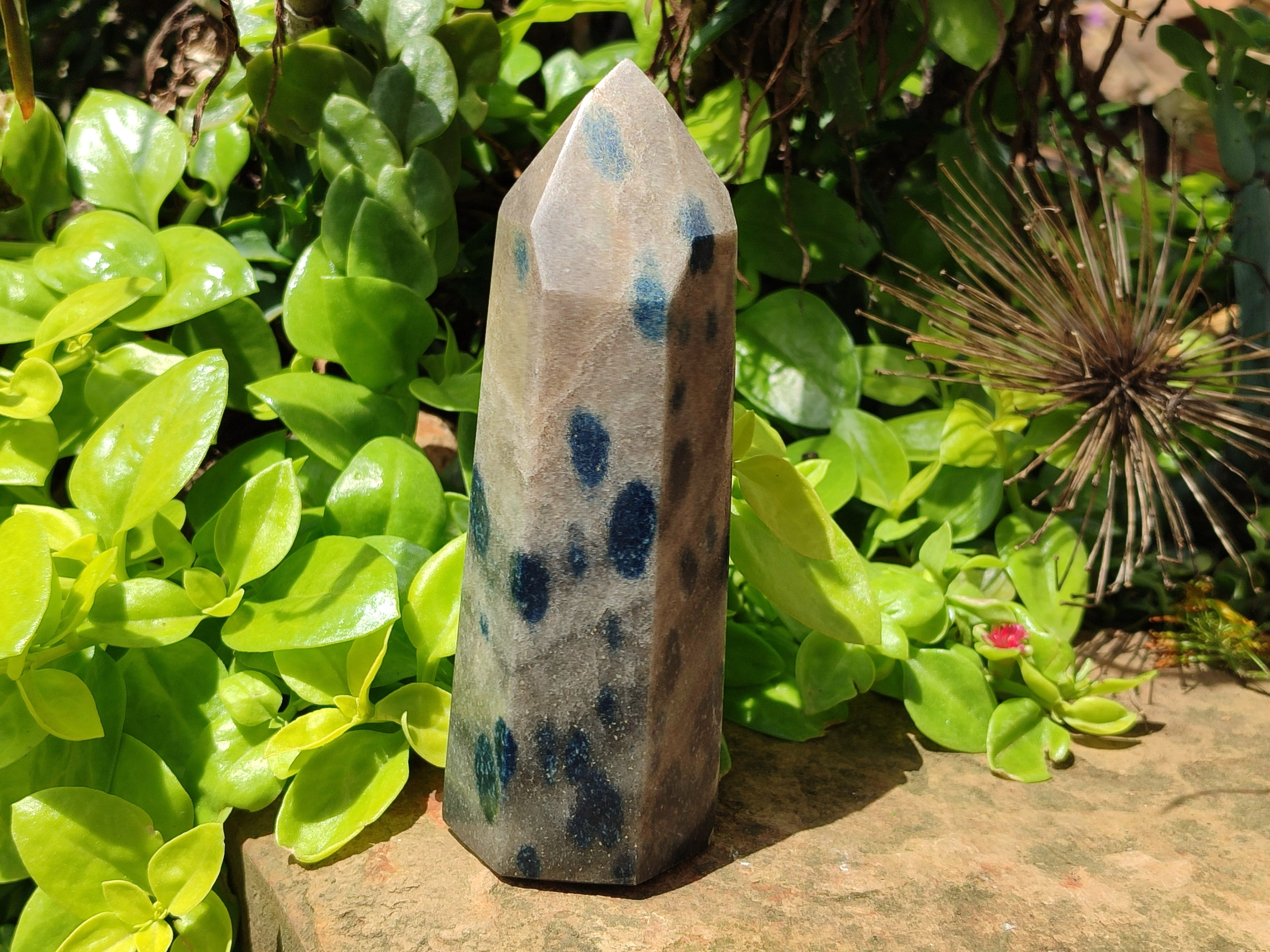 Polished Blue Spotted Spinel Quartz Points x 4 From Madagascar - Toprock Gemstones and Minerals 